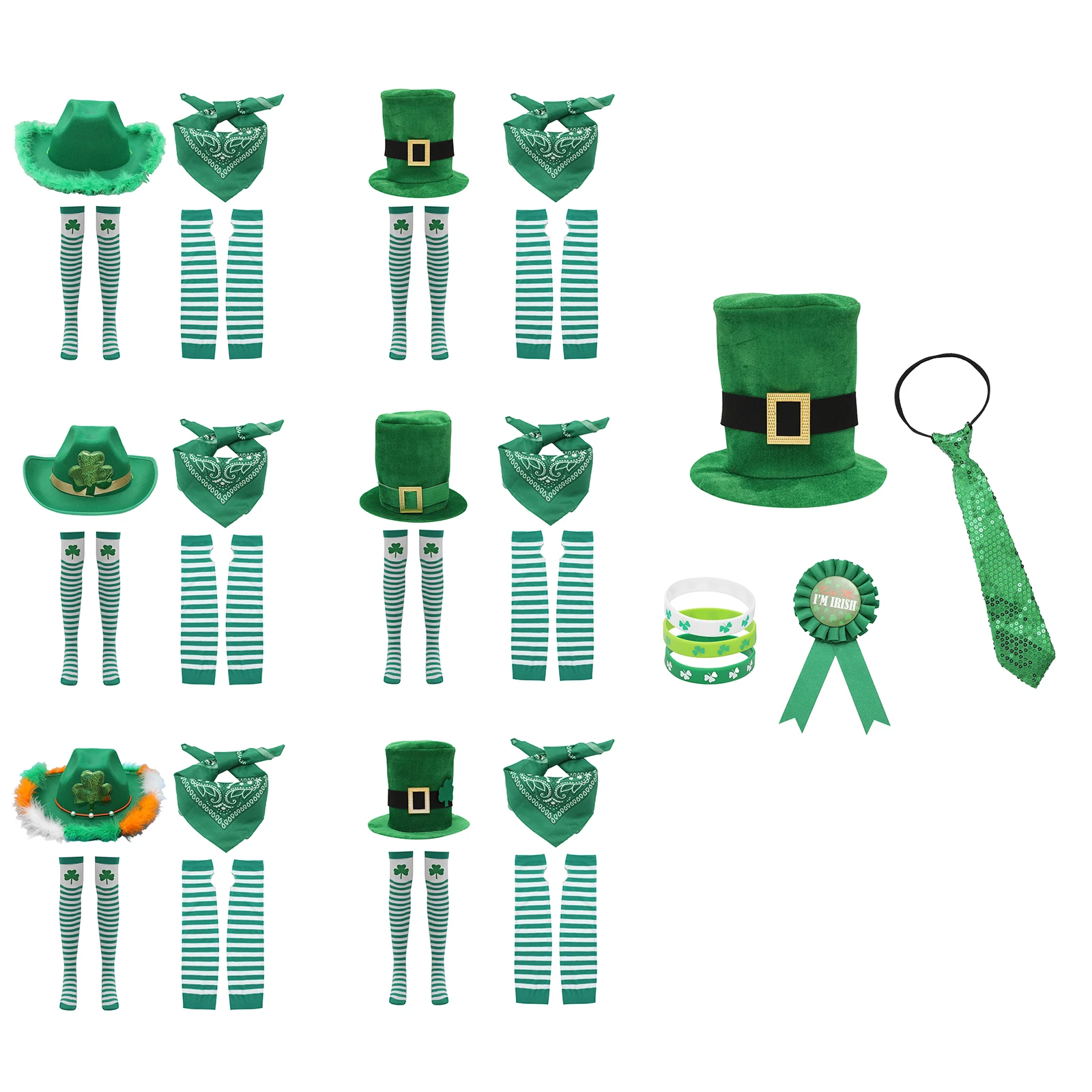 1 ชุด Unisex หมวกเนคไท Badge สร้อยข้อมือผ้าพันคอแขนแขนและถุงน่องเครื่องแต่งกายอุปกรณ์เสริมเทศกาล Props สําหรับคอสเพลย์