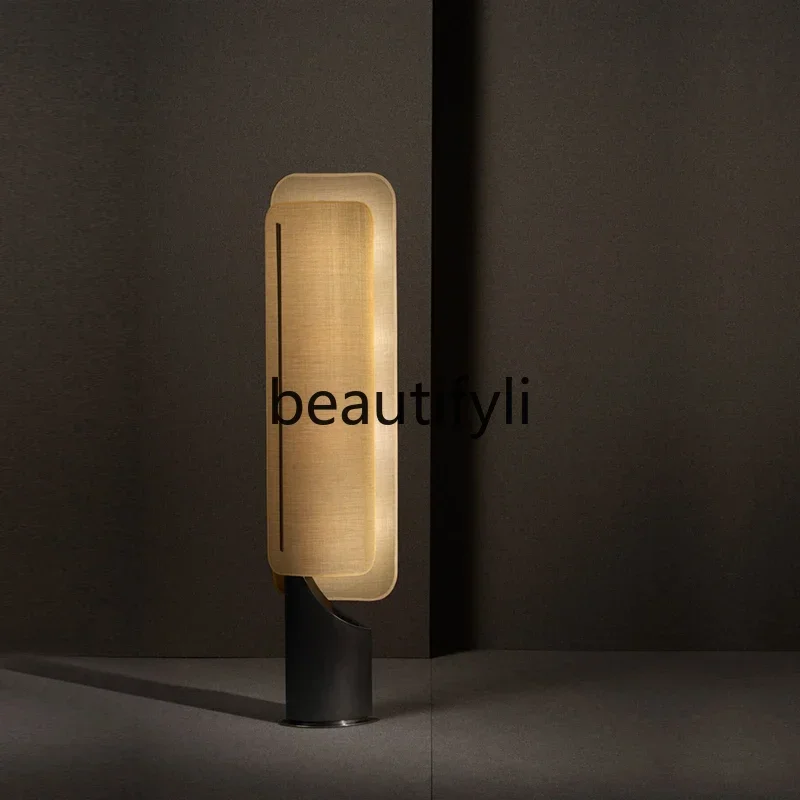 

SS Medieval floor lamp modern design sense art model house bed and breakfast bedroom study vertical lamp