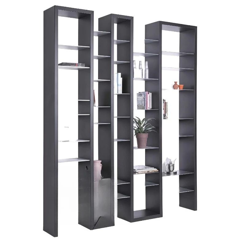 Minimalist paint bookcase shelves, floor-to-ceiling bookcases