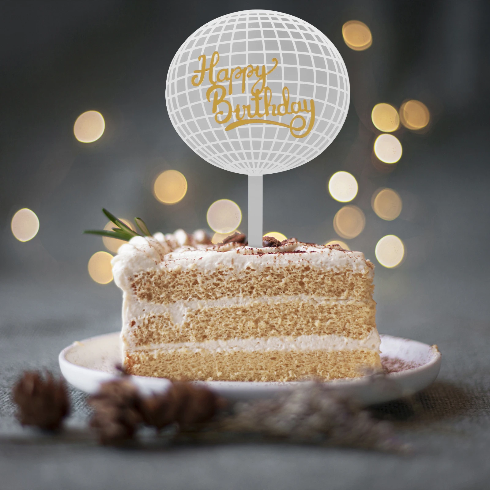 

1pc Birthday Cake Decoration Cupcake Topper Party Supplies Happy Birthday Picks Disco Theme Cake Inserts Ocean Cupcake