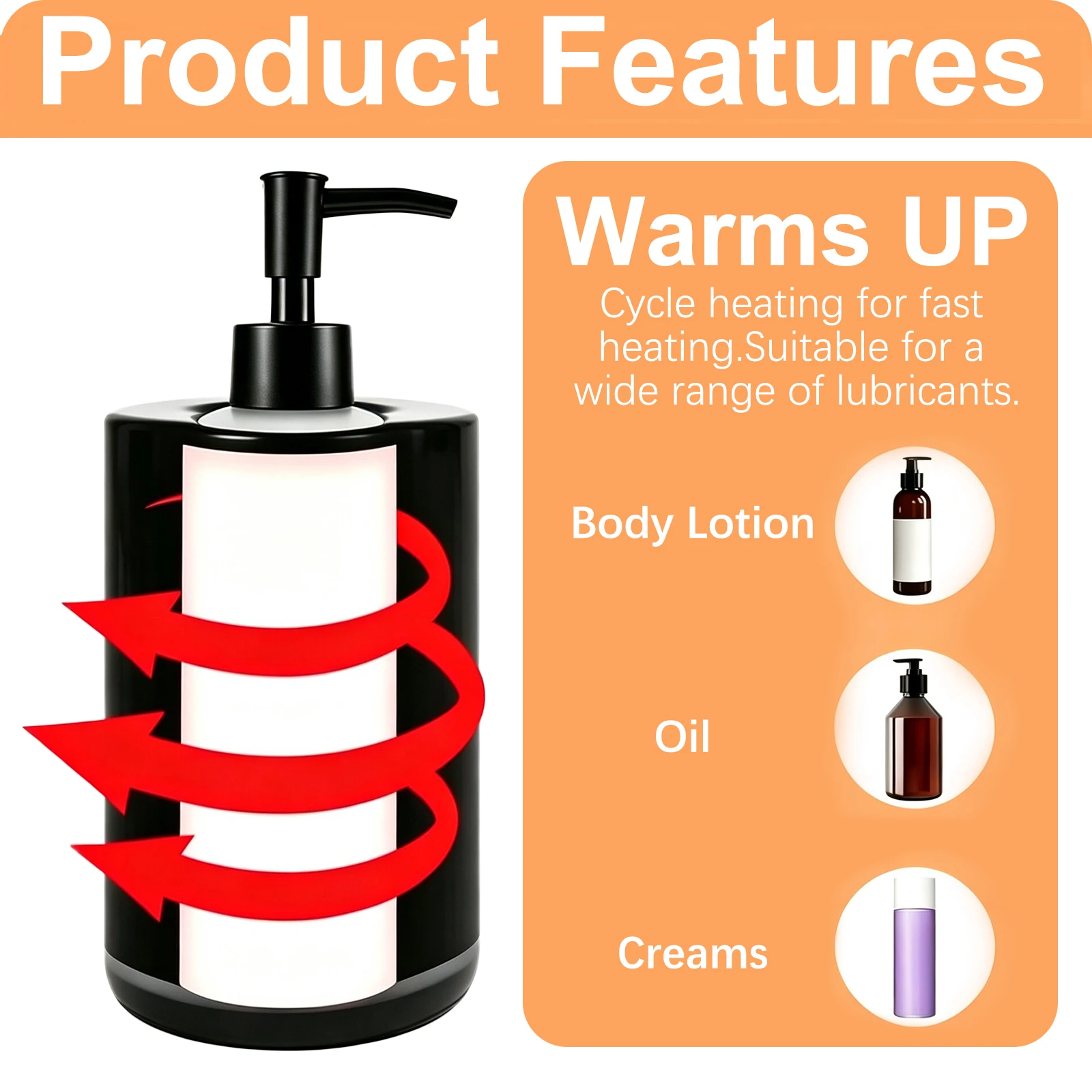 Massage Oil Bottle Heater Essential Oil Heater LED Display Temperature Adjust Single Massage Oil Bottle Warmer