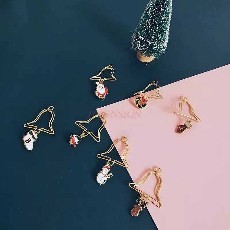 5PCS Christmas Deer Paper Clip Creative Booklet Decoration Bookmark Cute Pendant Paper Clip Student Supplies