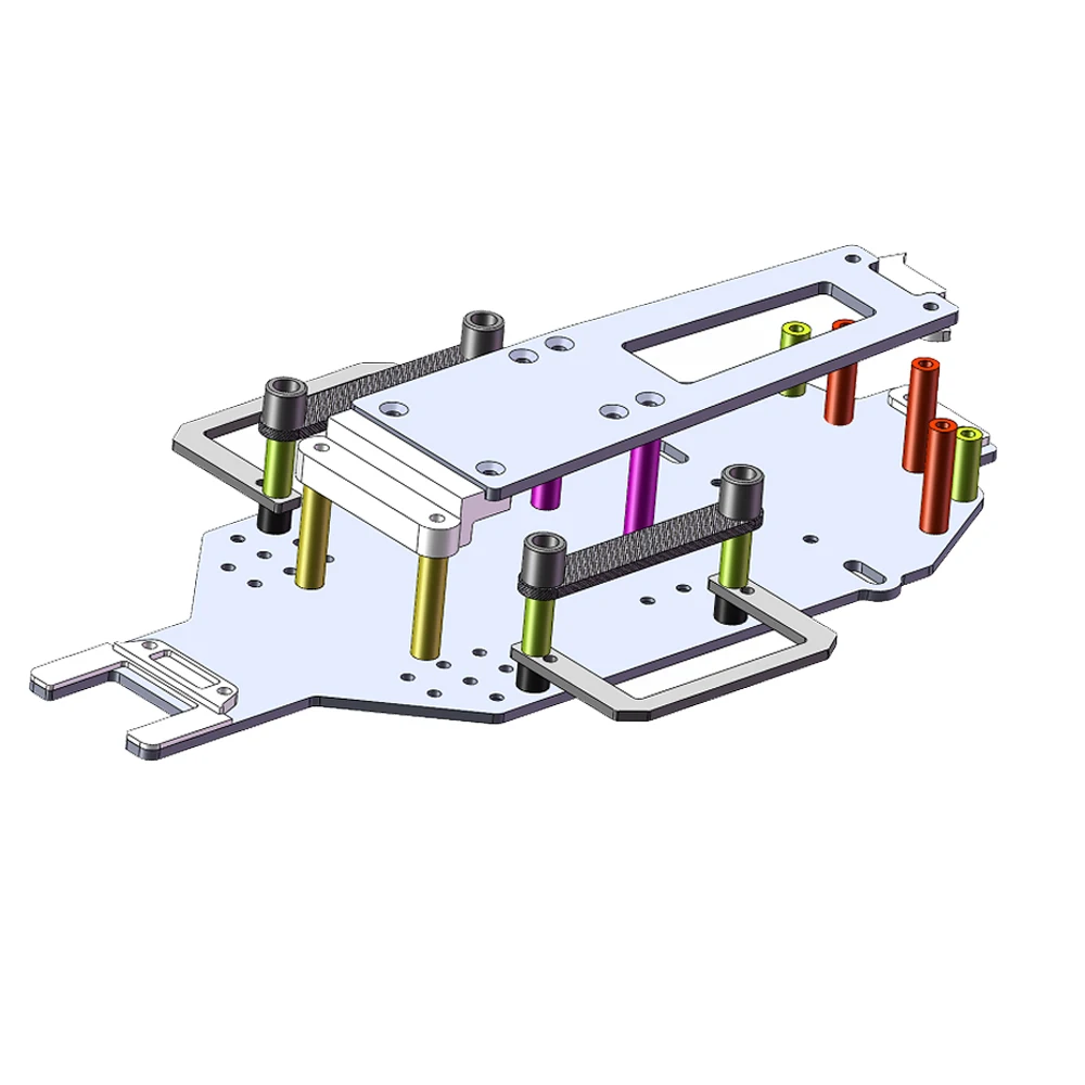 Carbon Chassis Frame w/Shock Tower Kit for Tamiya TA02 TA02W TA02S TA02SW TA02T 1/10 RC Touring Rally Car