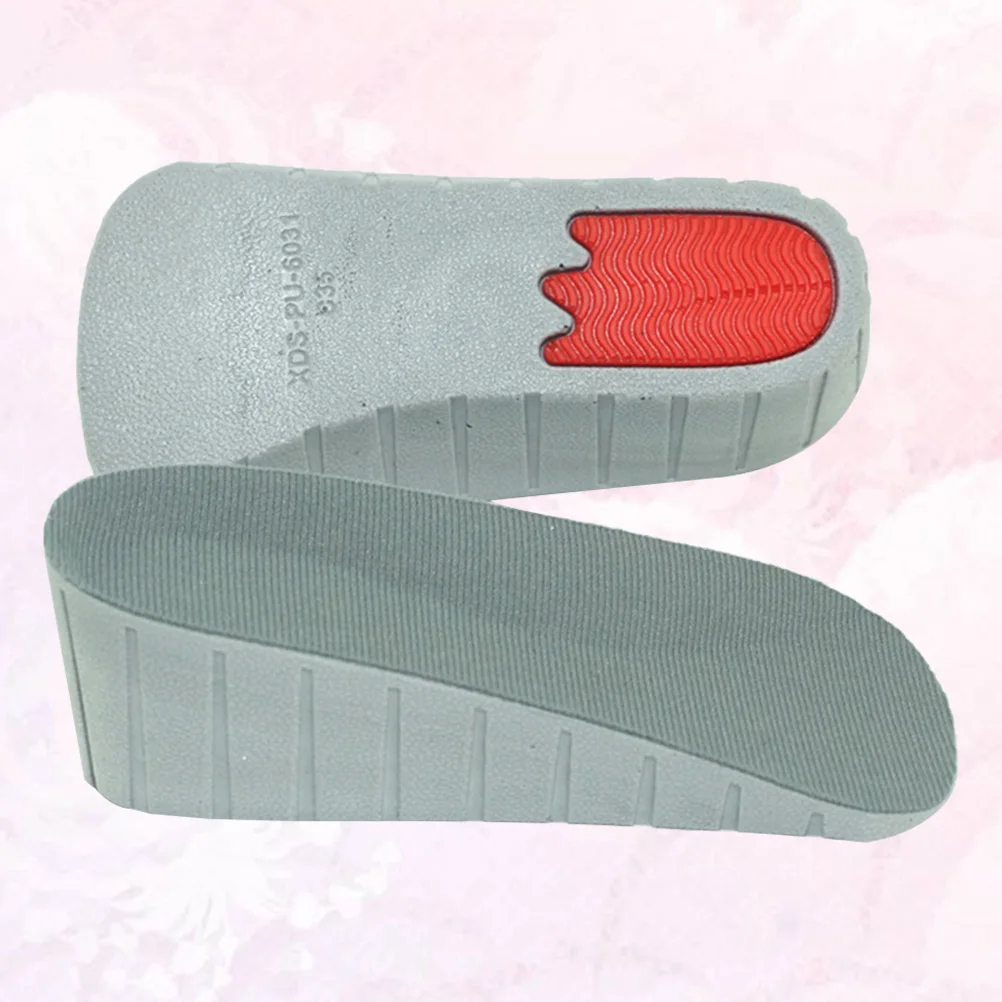 

1 Pair Invisible Height Increasing Insoles Suede Non-Slip Shock Absorb Heel Lift Inserts For Sneakers Boots Unisex 2.5Cm Grey