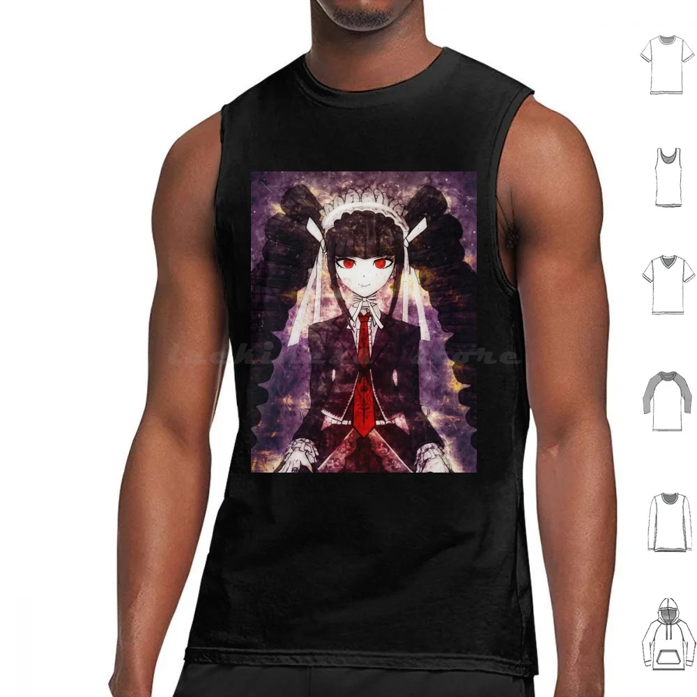 

Celestia Ludenberg Danganronpa Anime Girl Tank Tops Print Cotton Anime Manga Japan Game Danganronpa Monokuma Chiaki