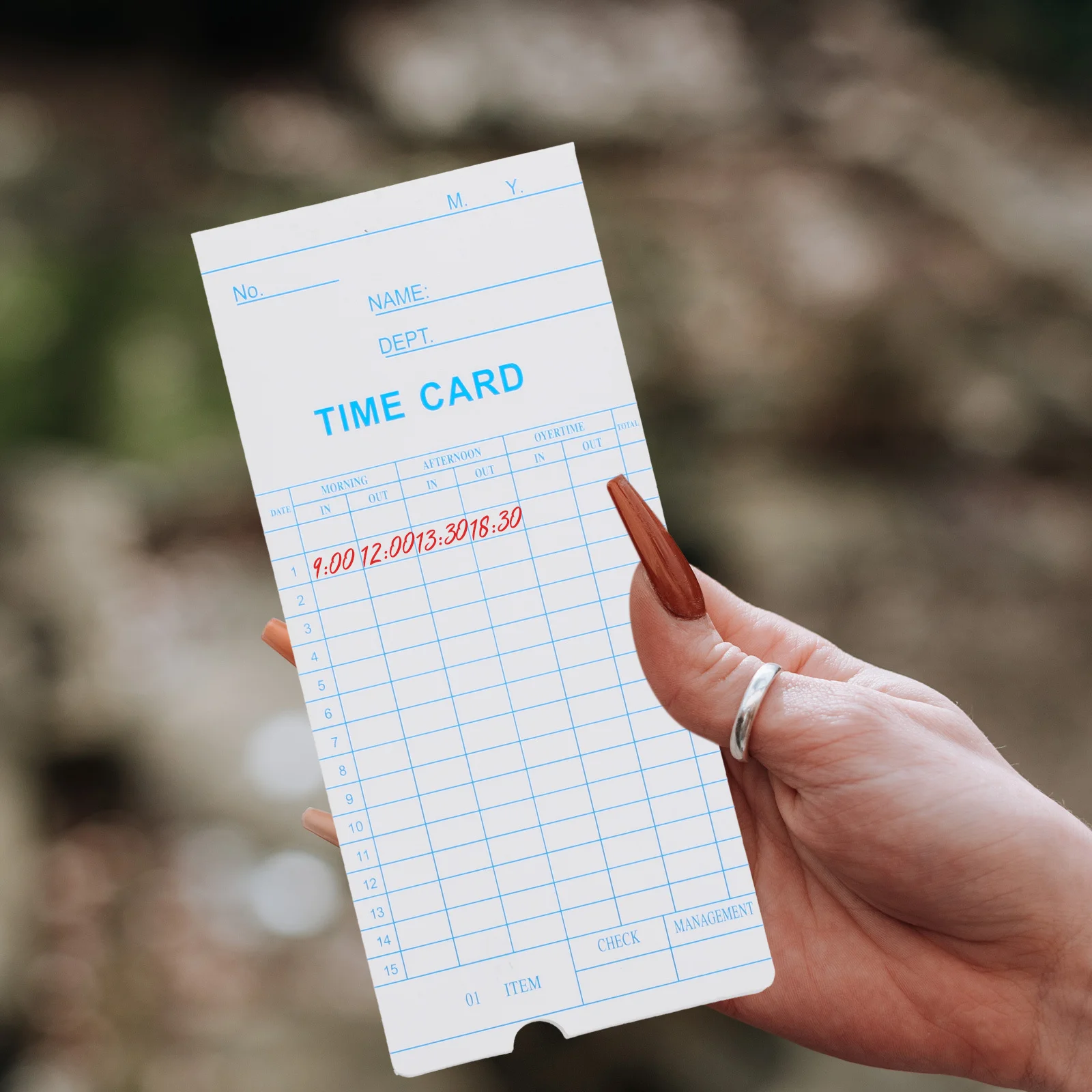 100Pcs Time Cards Paper Office Use Attendance Recording Sheets English Edition Timecards Weekly Time Cards for Employees