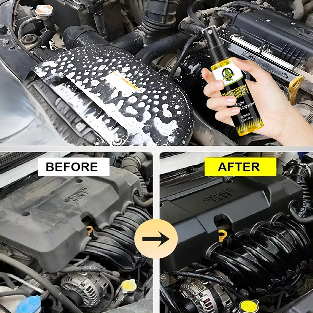 Engine Bay Cleaner Powerful Decontamination Deep Degreasing Remover Heavy Oil Dust Clean Spray Car Cleaning Product Engdegrespy