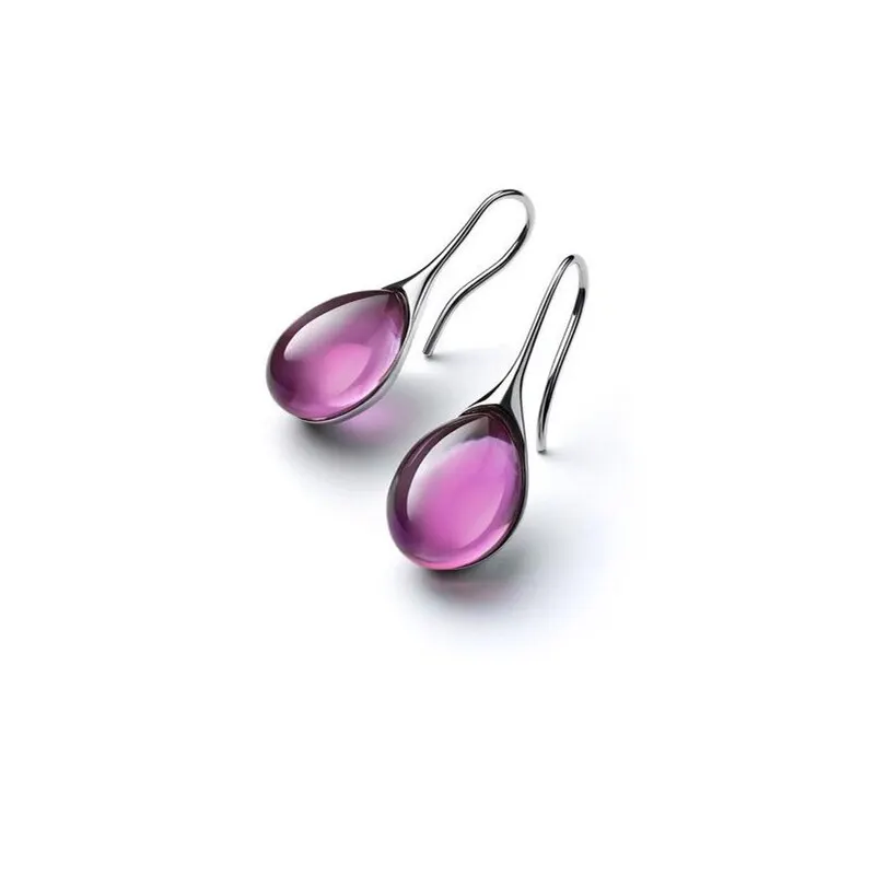 2 Pcs Gold-color Earrings Luxury Style Inlaid Faux Cat's Eye Stones Colorful Fashion Earrings image 4