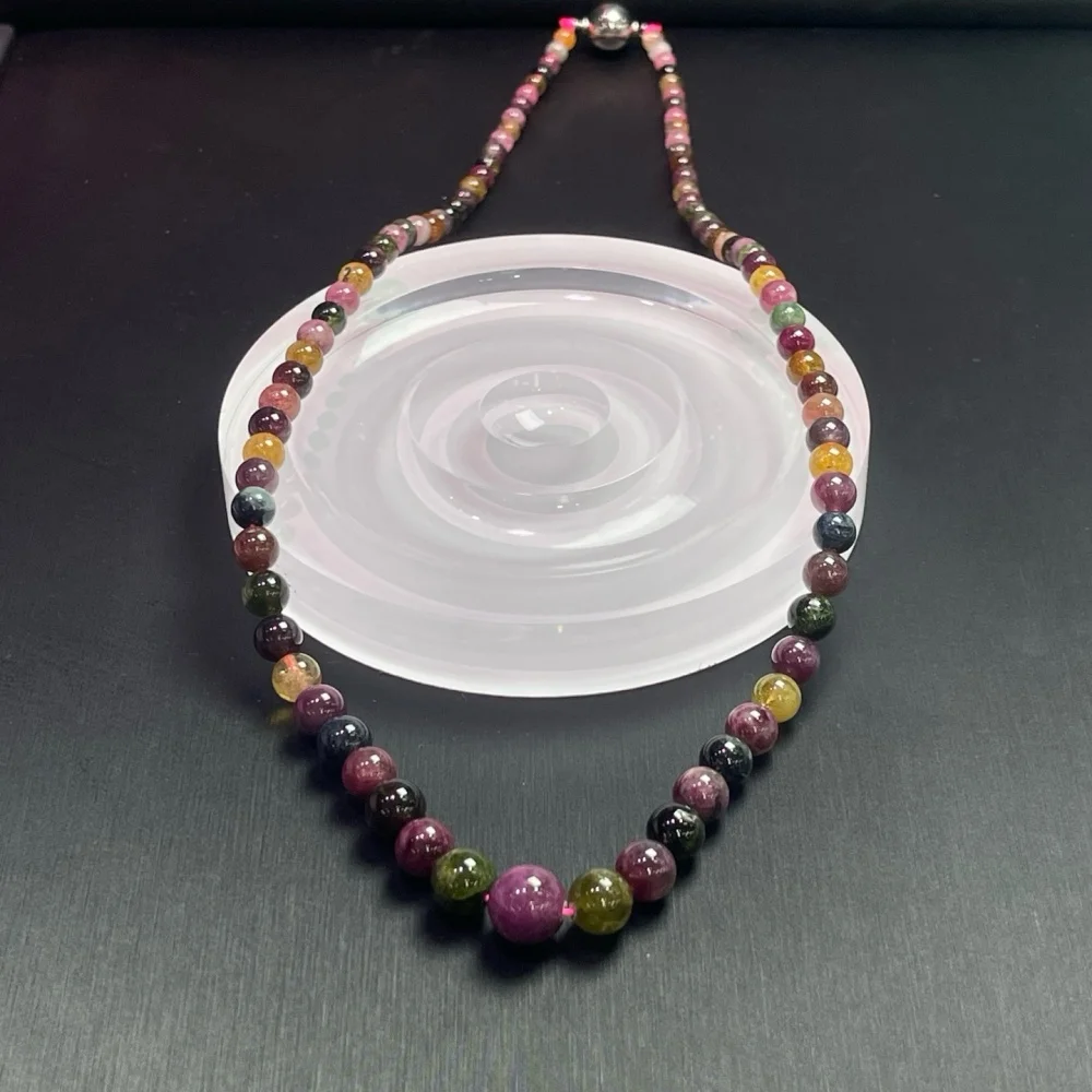 Natural Tourmaline Tower Quartz 4-9mm Crystal Necklace Clavicle Lady Fashion Jewelry Healing Fengshui Lucky Gift 1PCS