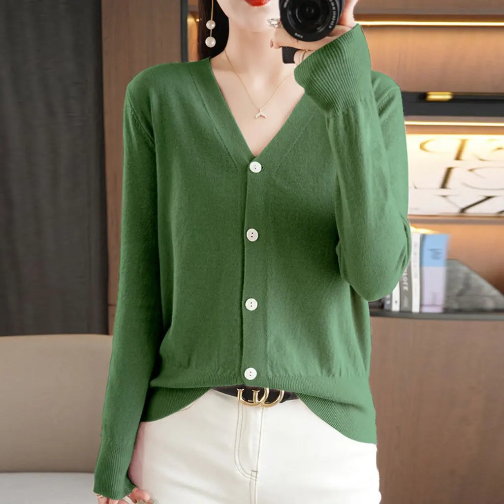 

Бархатный женский шерстяной свитер с v-образным вырезом, кардиган в корейском стиле, осенняя мода для женщин, поколение партии