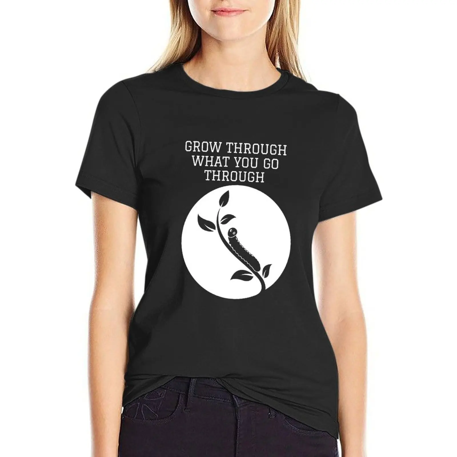 Grow through what you go through T-Shirt Aesthetic clothing plus size tops woman t shirt