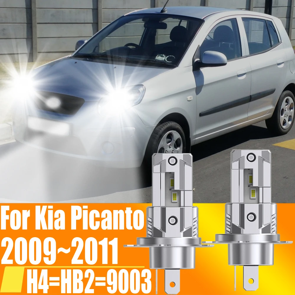 

2pcs H4 HB2 9003 Led Headlight Canbus No Error Car Bulb High Power White Fog Light Diode Lamp 12v 55w For Kia Picanto 2009~2011
