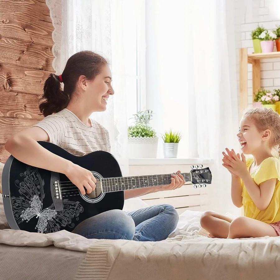 AF227A Guitarra acústica acústica de concerto de 39 polegadas com kit completo borboleta elegante