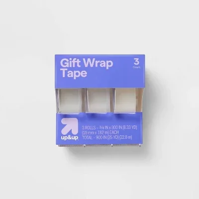 3pk Gift Wrap Tape - up&up™: Clear Plastic Tape for Gift Wrapping, 0.75