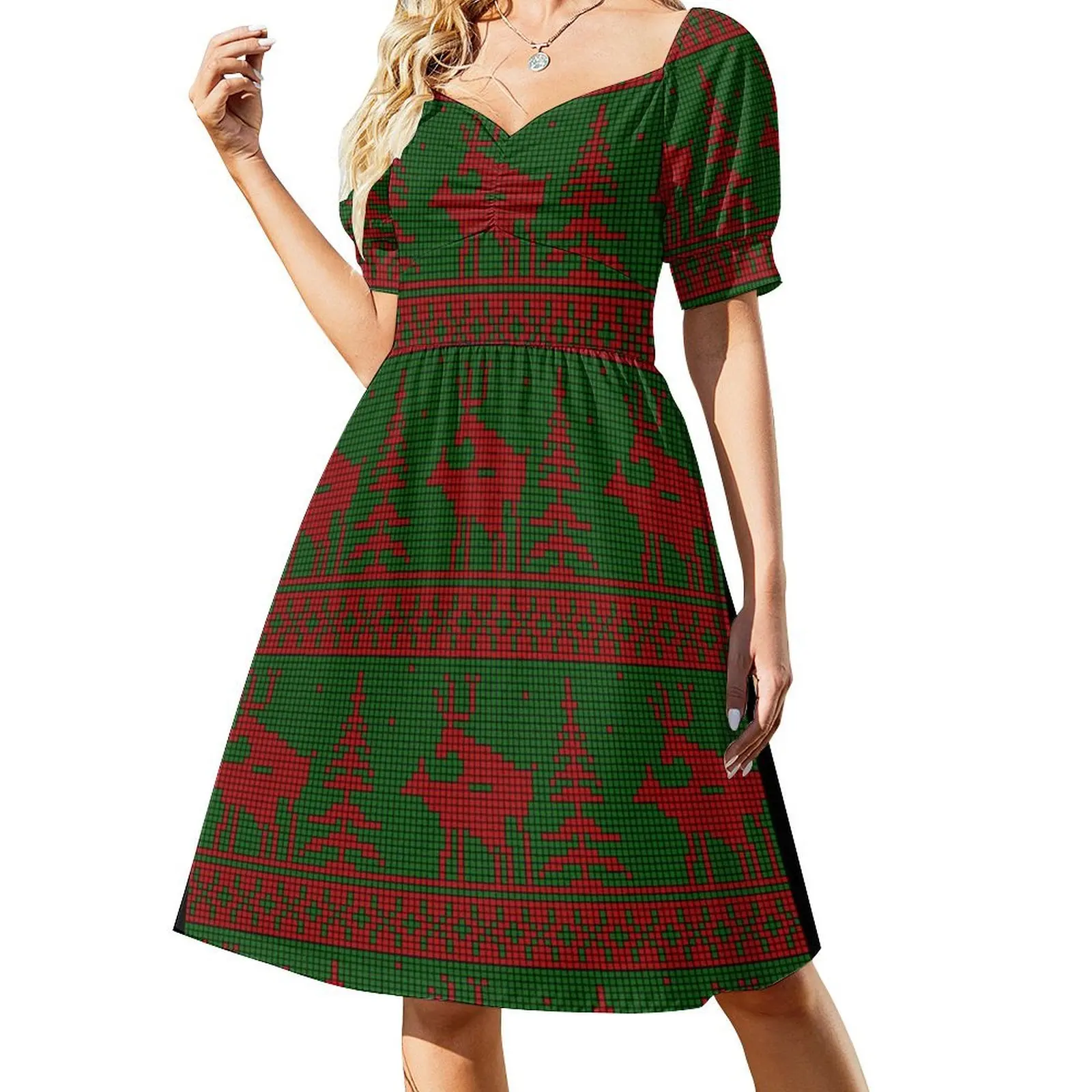 

mating reindeer ugly christmas Short Sleeved Dress festival outfit women summer dresses womens 2025 Dress