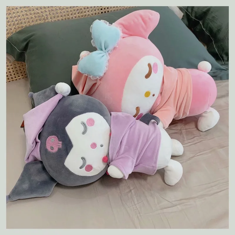 20cm Cartoon Cute Sanrio Stuffed Soft Sleep Series Doll Cainnamoroll Plush Toys Girls Melody Pillow AP Duck Heart Gift Plush Toy