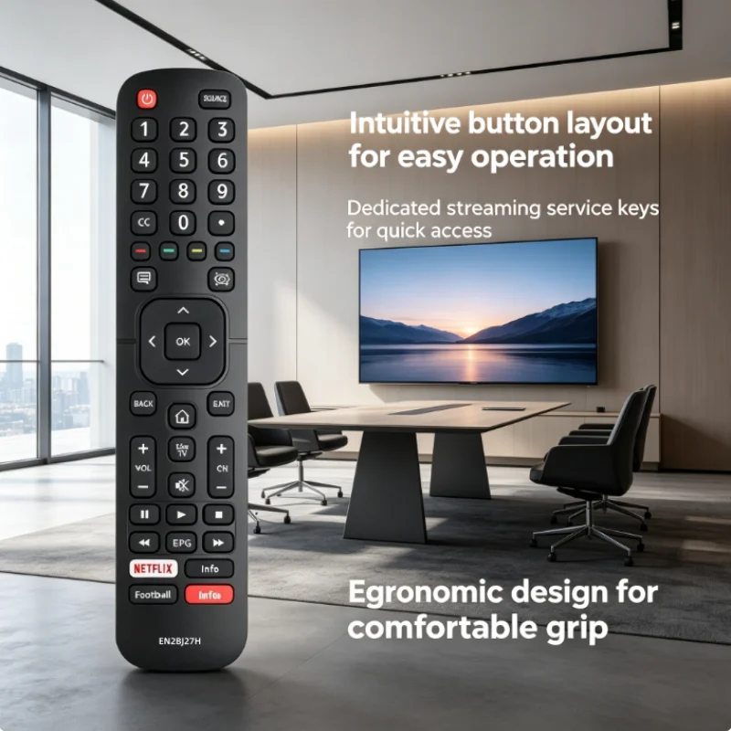 

Fits Hisense TV models with EN2BJ27H remote; identical replacement, plug & play.