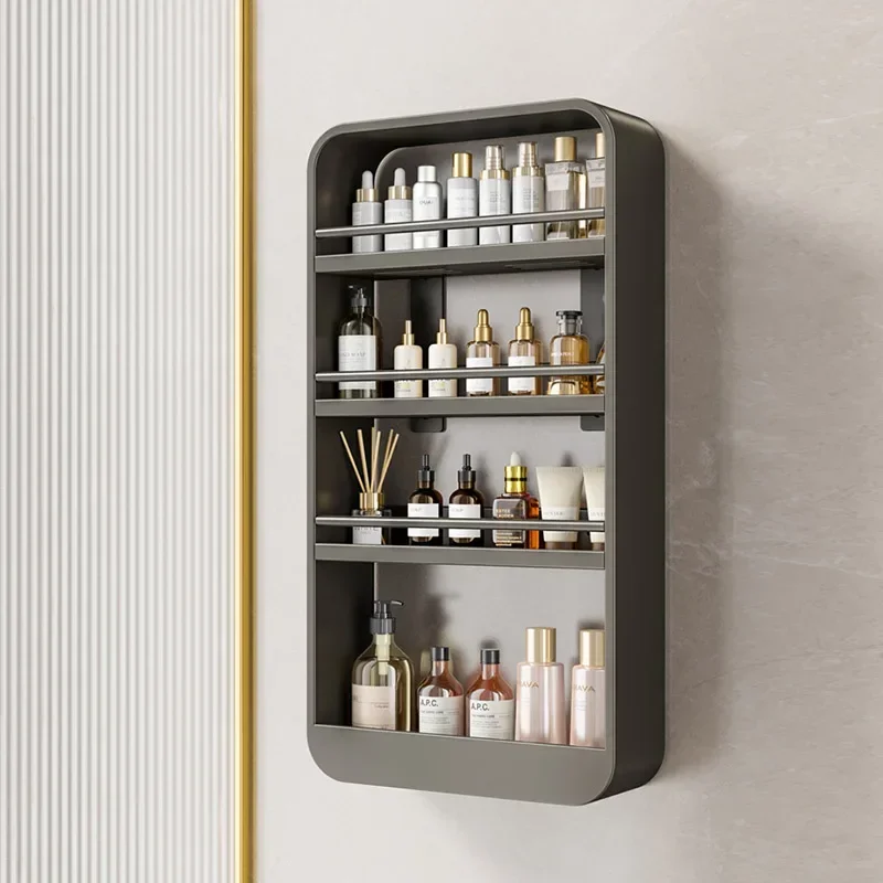 Limited Edition Bathroom Shelving - Elegant Nordic Stainless Steel Organizer, 4-Layer Wall Mounted Storage Rack, No Drilling