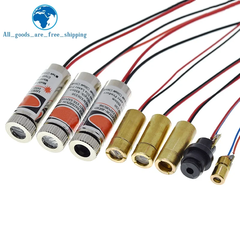 650nm 5mW Red Point / Line / Cross Laser Module Head Glass Lens Focusable Focus Adjustable Laser Diode Head Industrial Class