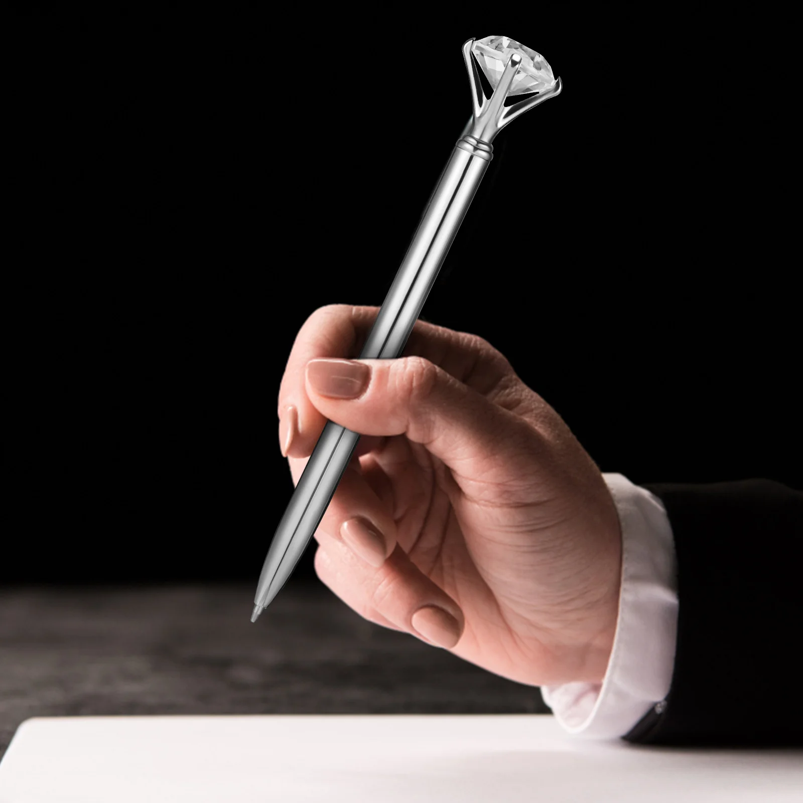 6 Pcs Marker Ballpoint Pens Diamond Shaped Writing Metal Office Desk Decor Miss