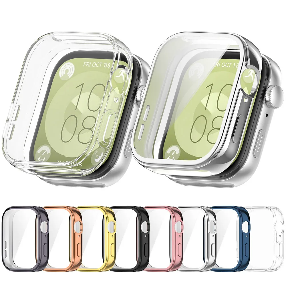BEHUA TPU funda protectora a prueba de golpes para Huawei Watch Fit 3 funda transparente para Huawei Fit3 Smartwatch Shell marco