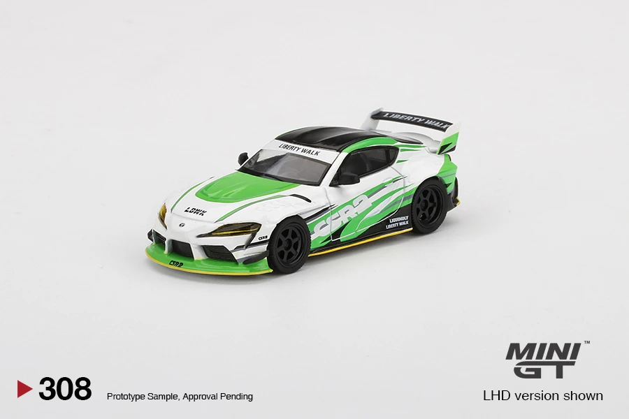 1: 64lworks TOYOTA GR SUPRA CSR2 308 modello di auto di simulazione pressofuso in lega, giocattoli per ragazzi, pezzi da collezione, regali di festa per bambini