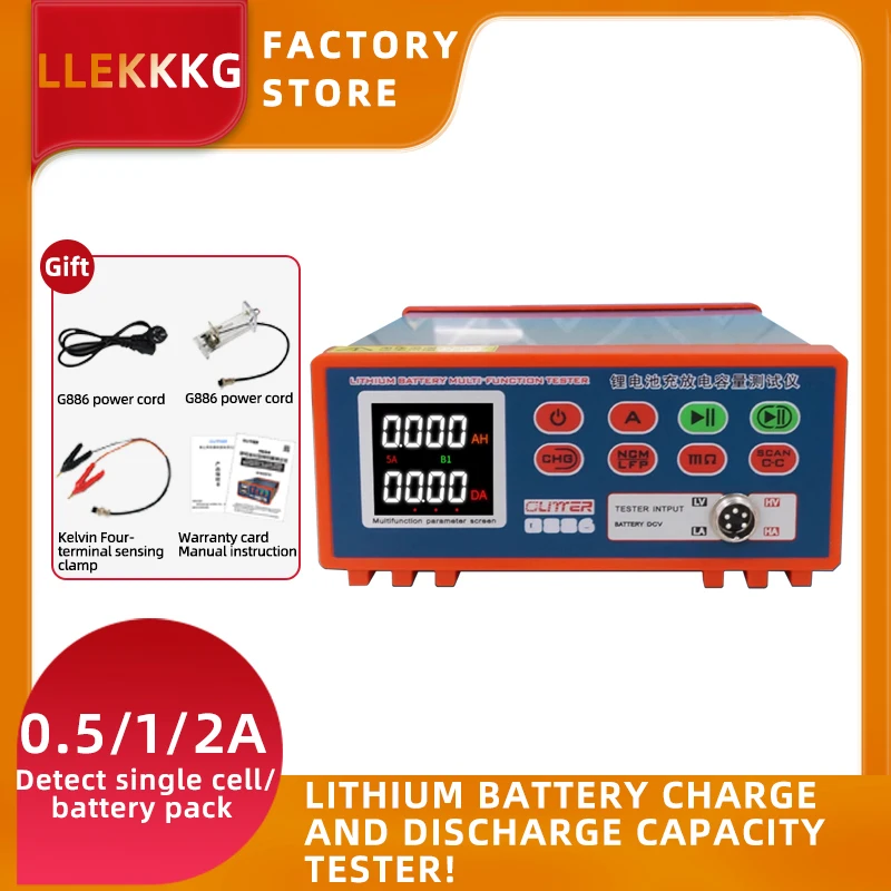 LLEKKKG Lithium Battery Comprehensive Tester Li-ion Capacity Test Charge and discharge test Voltmeter Ohmmeters for Battery Pack