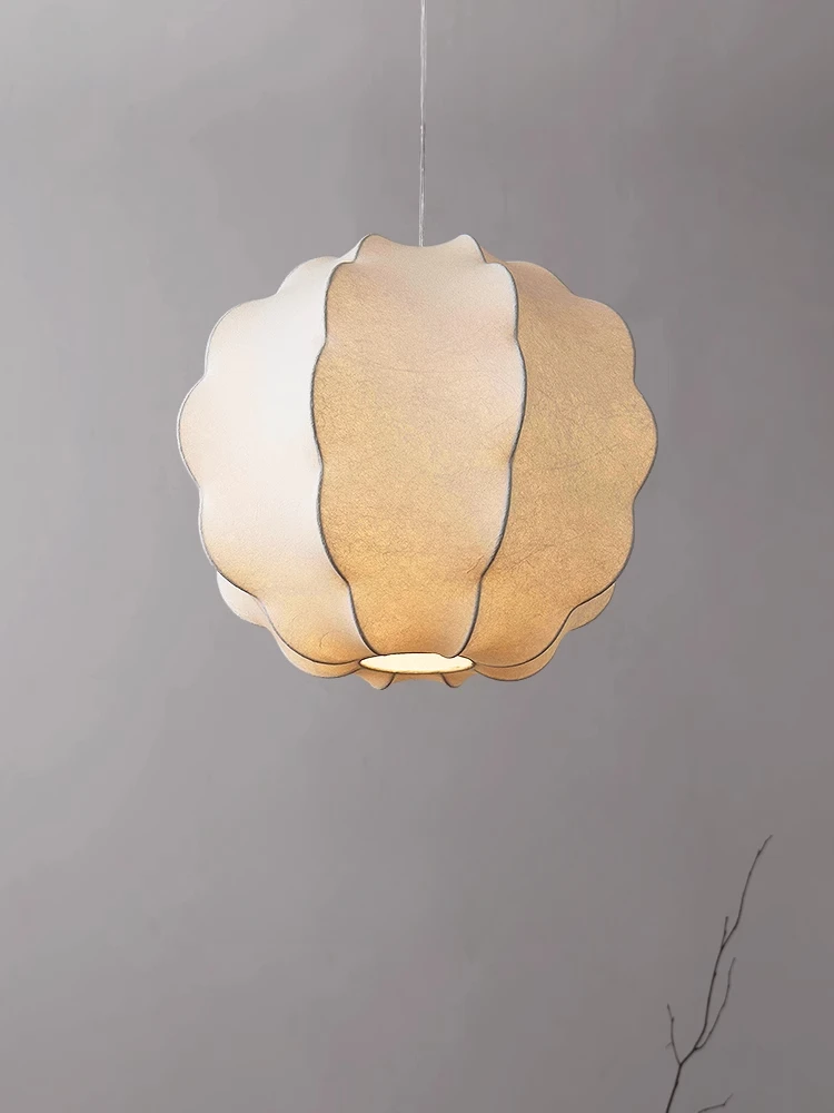 

Japan Silk Bedroom Pendant Light Wabi Sabi Restaurant Hotel Chandelier Vintage Living Room Teahouse Mood Light for Room Decor