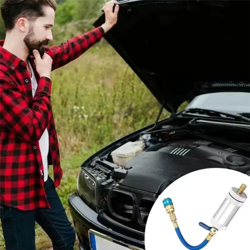 جعل أداة حقن زيت تكييف الهواء حاقن زيت المبردات R12 R134A R22 الهواء SAE 1/4 "صبغ حقن موصل السيارة #6