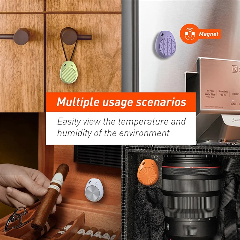 AC56-Smart Indoor Bluetooth Mini Humidity And Temperature Sensor Wireless Thermo Hygrometer For Cigar Cabinet Reptile Easy To Us