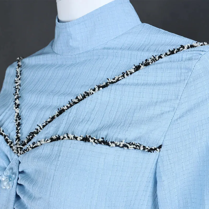 فستان SW Padme Princess التنكري بأكمام طويلة باللون الأزرق، أزياء الهالوين التنكرية لحفلات الكرنفال للنساء lf[5