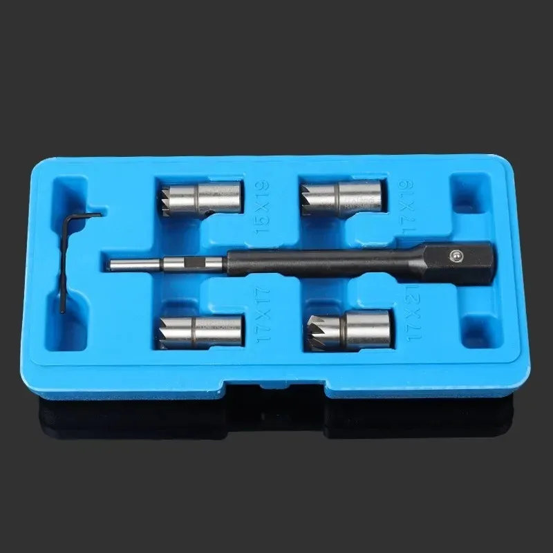 

With Flat Angled Reamer Hex Keys New for 5PCS Diesel Injector Seat Cutter Tool Kit Carbon Cutting Cleaner Tool Set