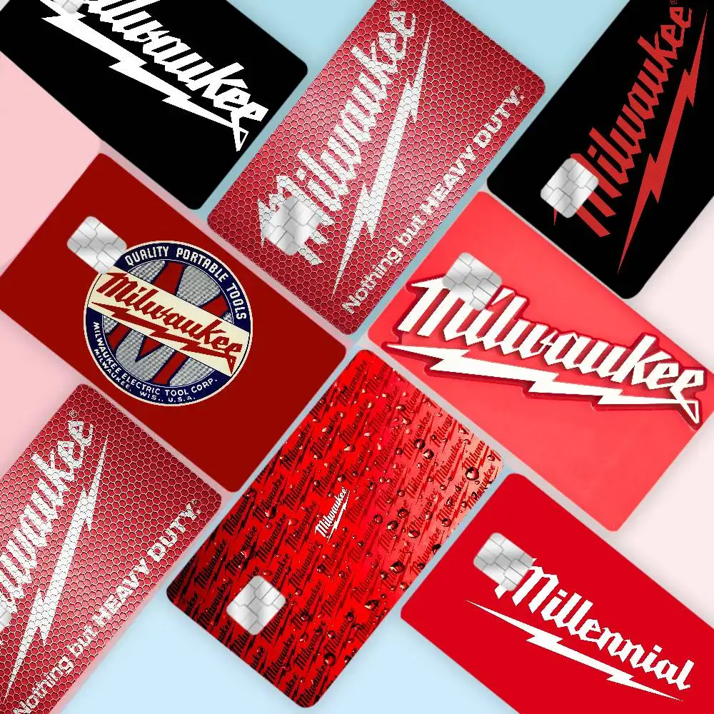 M-Milwaukee Game Anime Sticker Film Skin Cover Case für kleine und große Debit- und Kreditkarten ohne Chip auf der Vorderseite