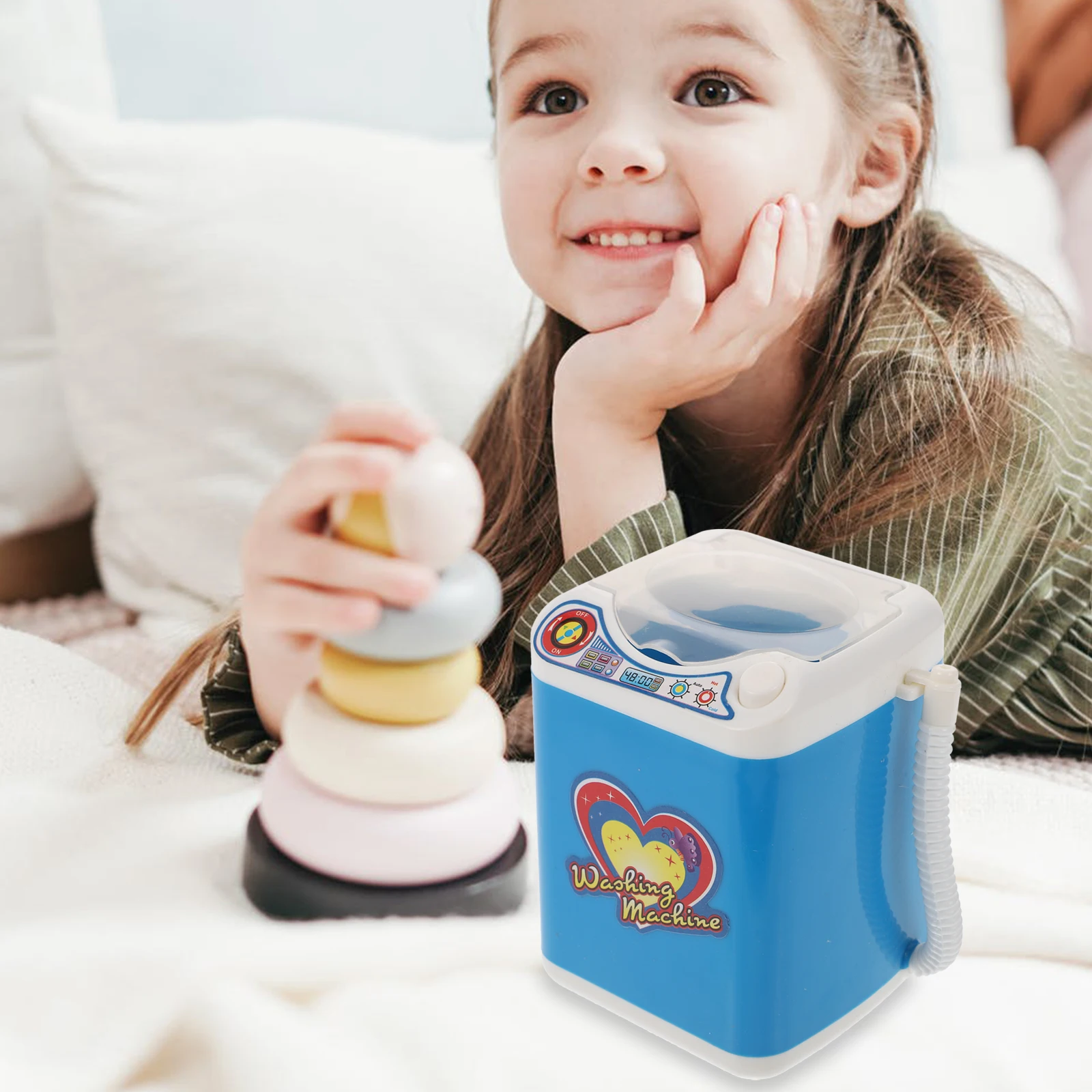 Mini lavadora de simulación, juguete simulado para niños, juego de simulación de casa, juguetes de plástico para trabajar