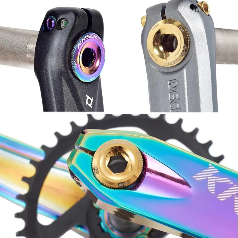 KRSEC Mtb Crank Screw M15 M18 M20 Bicycle Integrated Crankset Cover Cap Mountain Bike Hollowtech Connecting Rods cycling