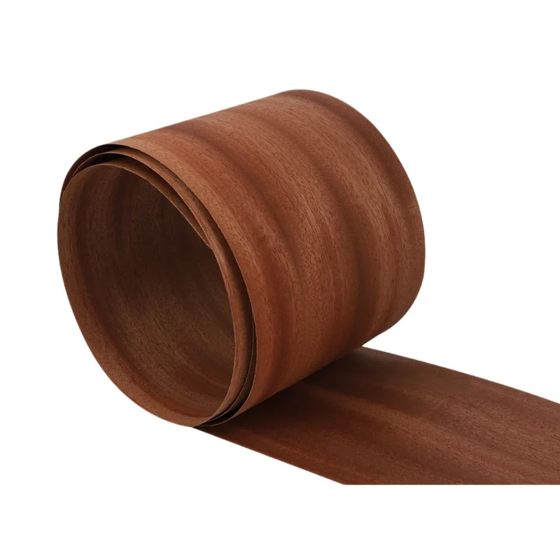 Natural Straight Grain Sapele Mahogany Veneer, 0.5mm, for Commercial & Display Store Decoration, Size 250x18cm.