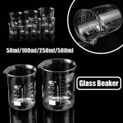 50ML/100ML/250ML/500ML High Borosilicate Glass Measuring Cup Clear Scale Cup Laboratory Beaker Kitchen Baking Measuring Cup