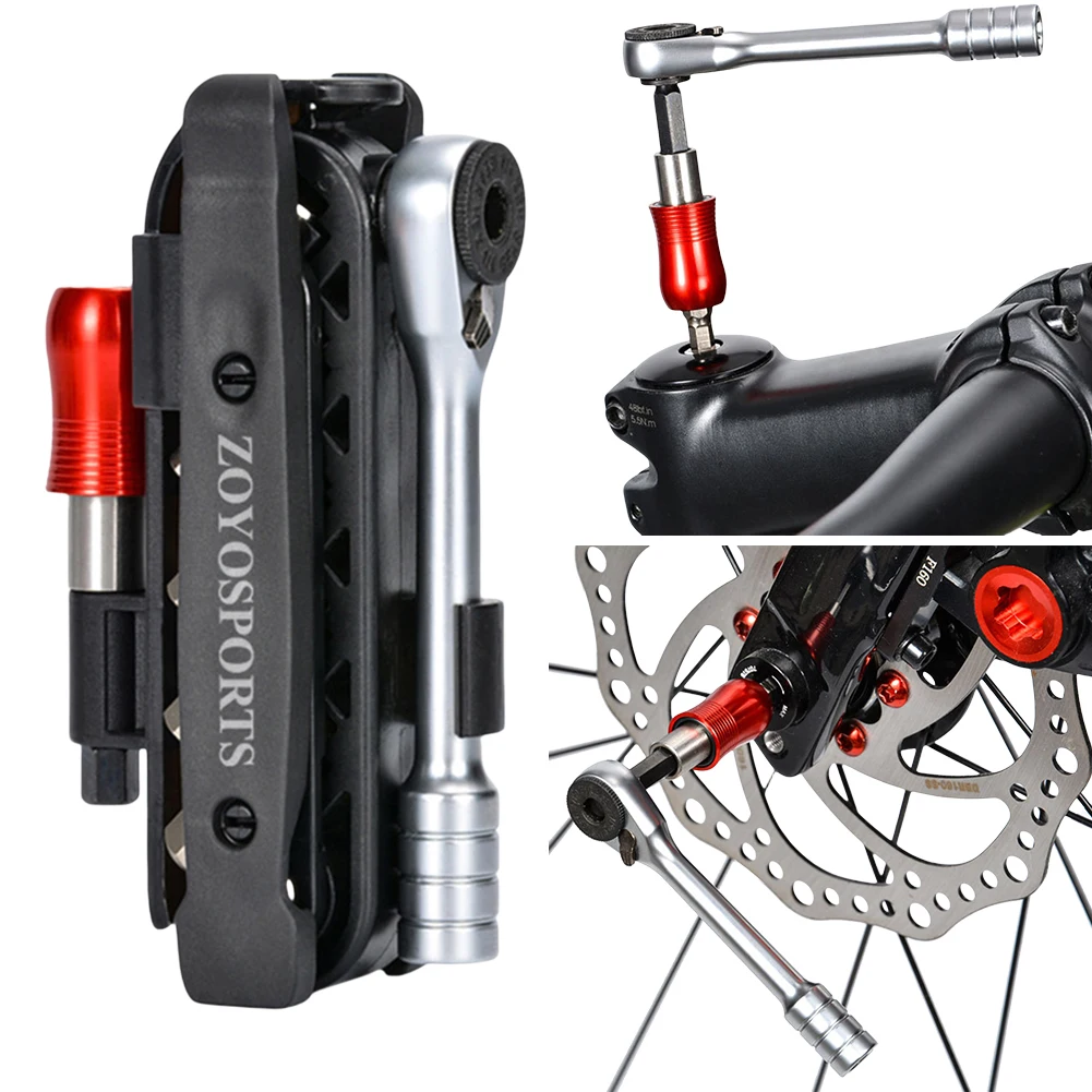 

Portable Ratchet Wrench Tool Kit Quick Release Mini Ratchet Wrench Tool Kit Mountain Bike Road Bike Riding Repair Accessories