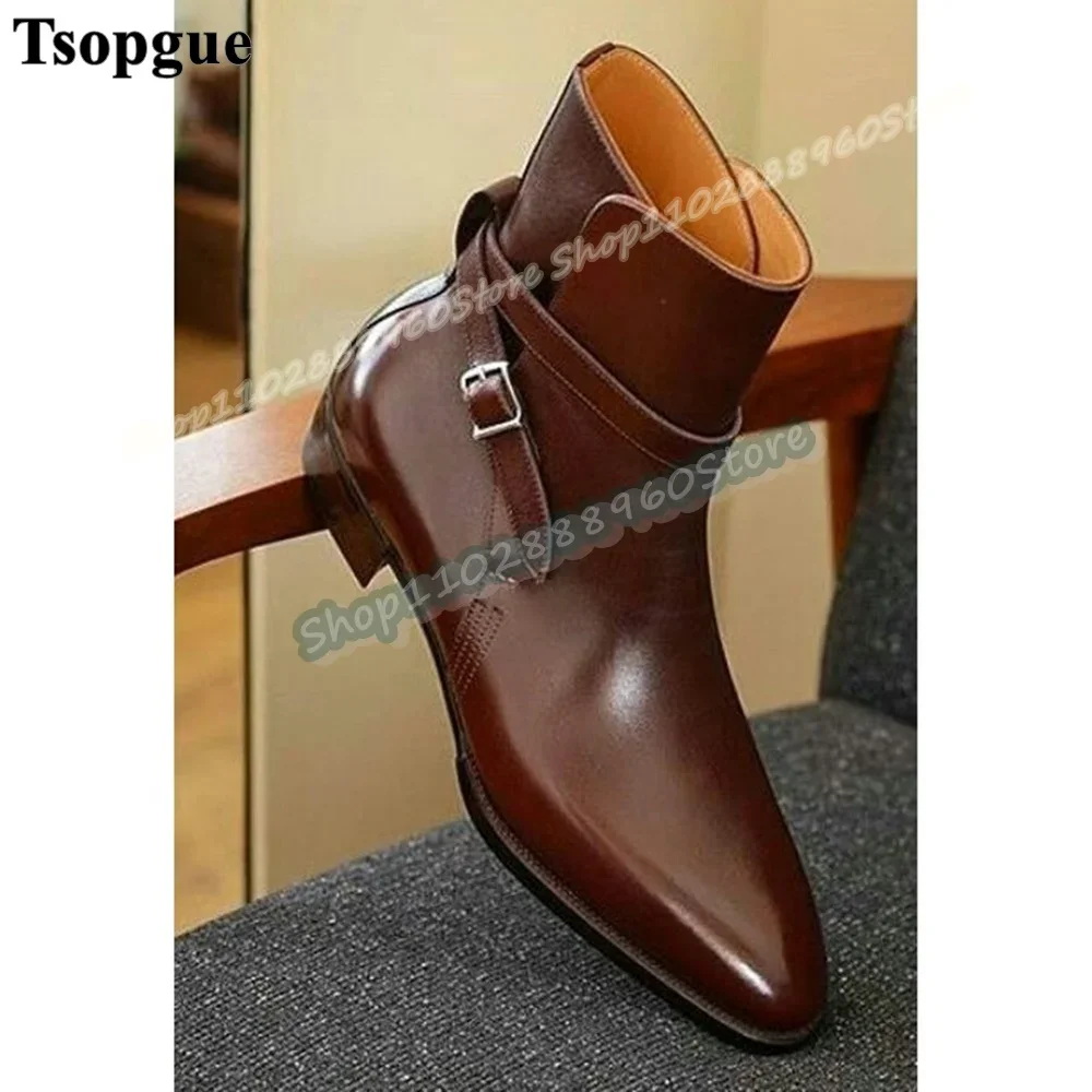 المتقدمة جلد أسود مشبك حزام الرجال حذاء من الجلد الشقق حذاء رجالي الانزلاق على أشار تو عالية الجودة الأعمال مأدبة الرجال الأحذية #2