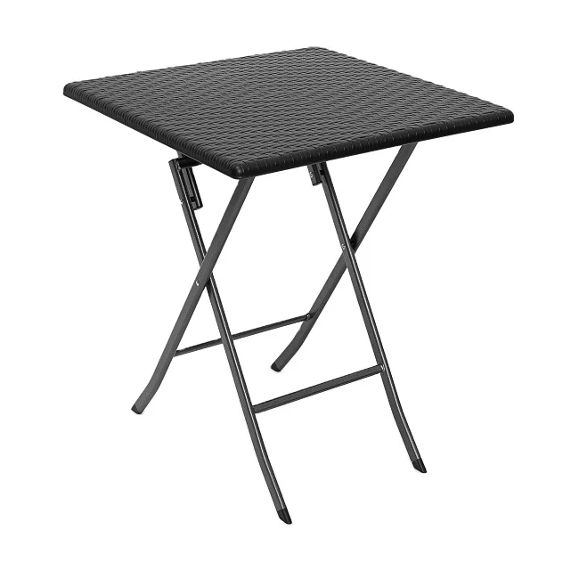 

24inch Garden Patio Coffee Tea Drinking Portable Square Small Plastic Rattan Folding Table