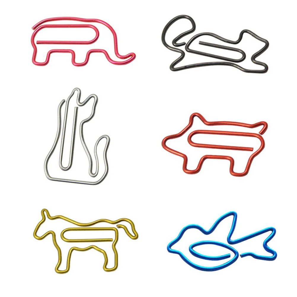 

50Pcs Silver Cat Paper Clips Creative File Clamps Strong Hold Office Clip Supplies Cute Bookmark Clip for School Documents