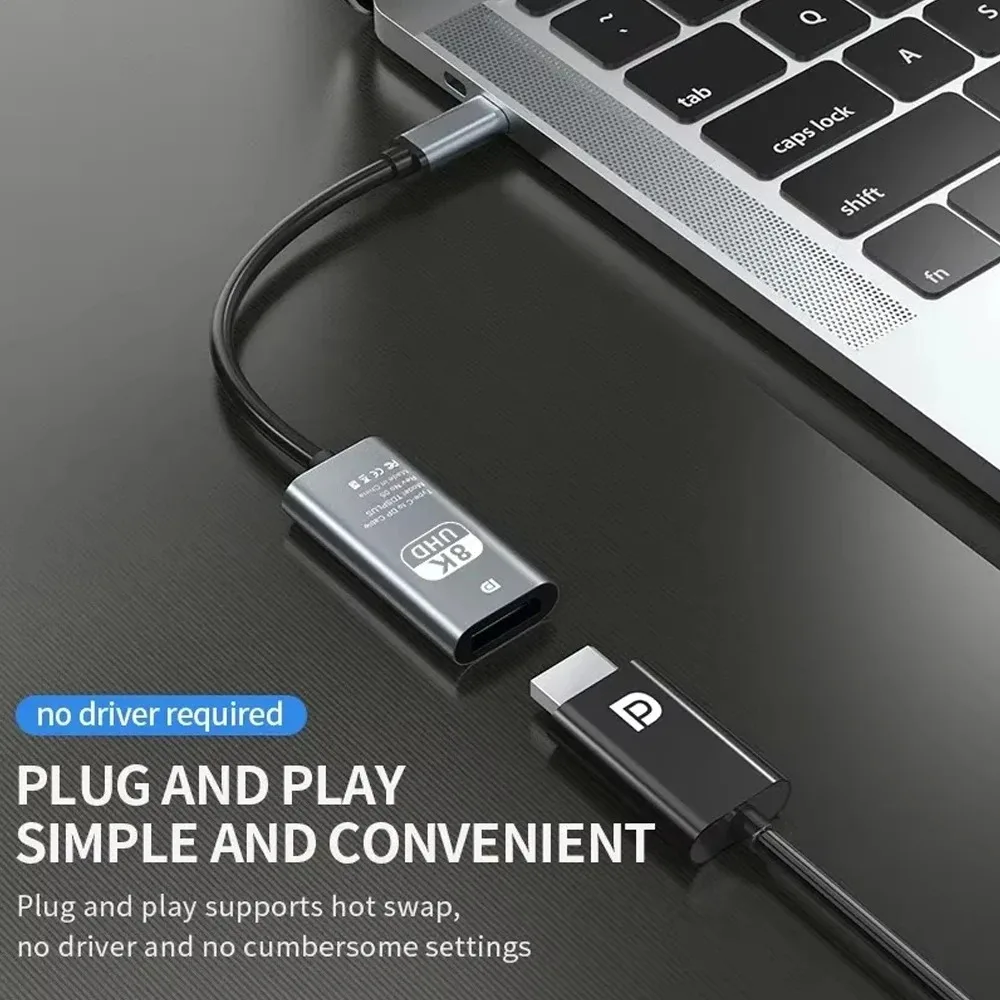 KEBIDU 8K 4K 60Hz 30Hz USB C to HDMI-Compatible Cable Type C HDTV Converter Adapter Cable For iPhone MacBook iPad Phone Laptop