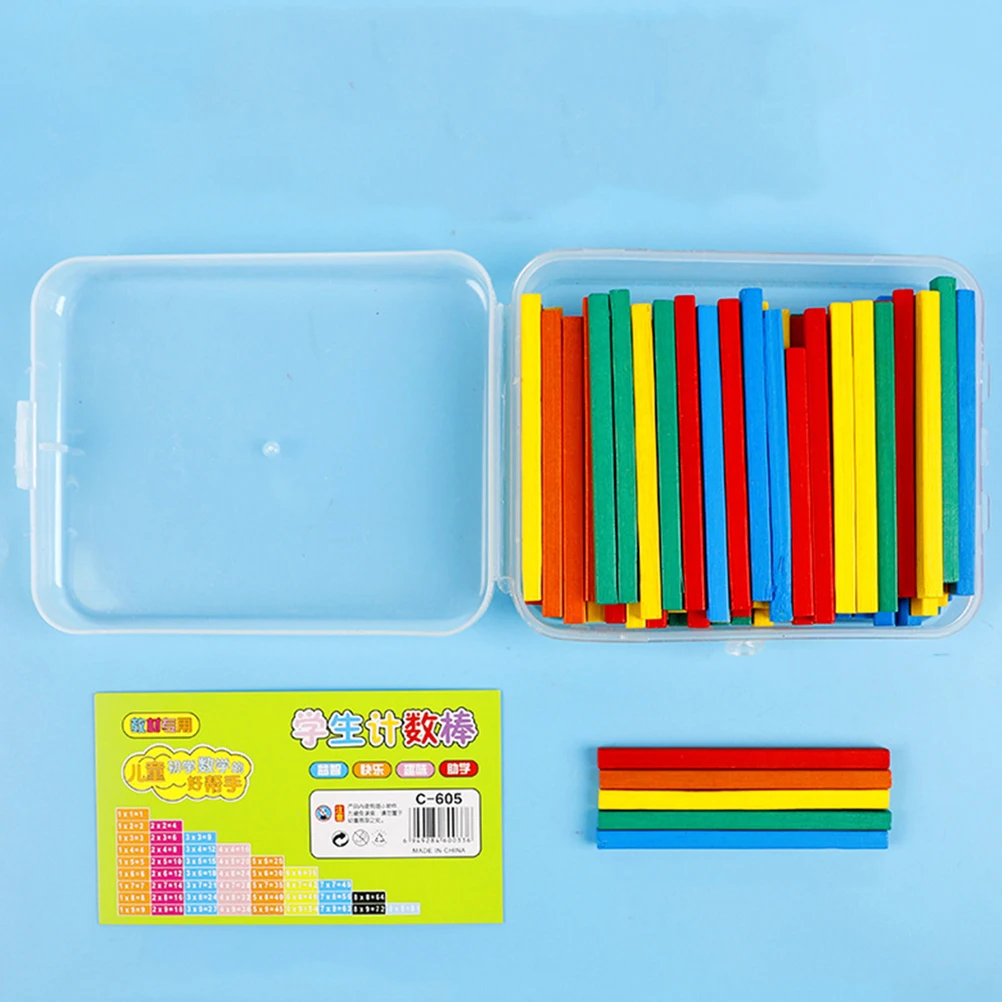 

100pcs Counting Sticks Arithmetic Rods Bright Wooden Math Toys Kids Educational Preschool Kindergarten Building Blocks