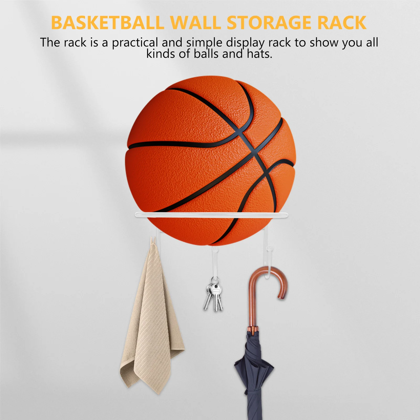 2 قطعة كرة السلة الحائط تخزين حامل معدني لكرة القدم حامل متعدد الأغراض كرات عرض الرف كرة رياضية الرف