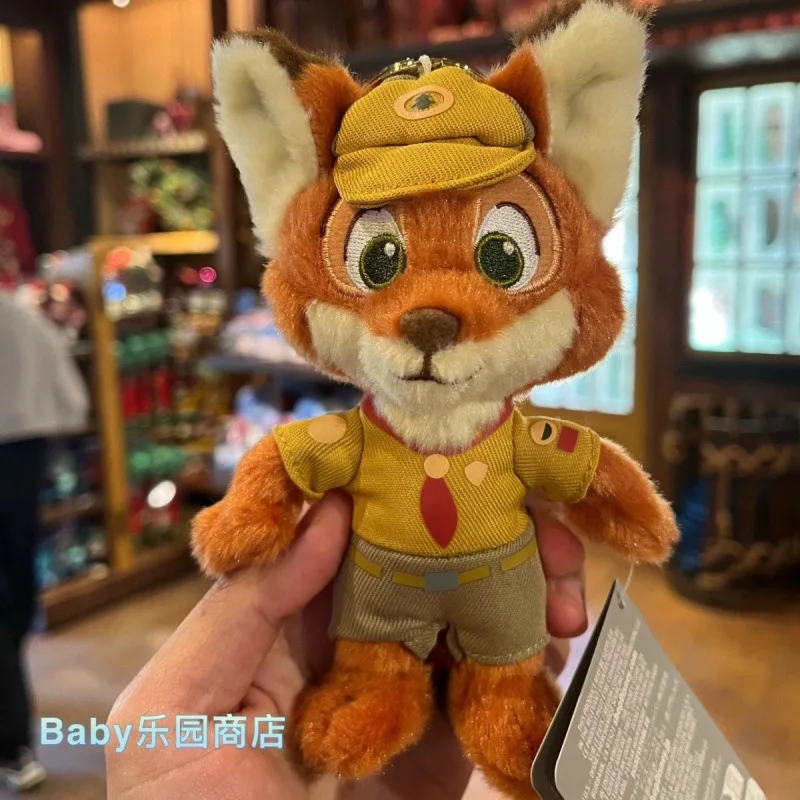 Porte-clés en peluche Disney Zootopia Nick Fox, sacs, animaux de dessin animé, poupée en peluche, pendentif, ornements mignons, cadeau d'anniversaire et de noël, jouets tendance