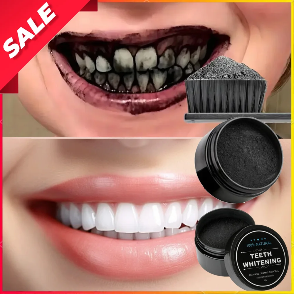 Teeth Whitening Powder,Activated Carbon, Coconut Shell Powder Deep Cleaning for Men Women, Daily Fresh Breath for Coffee,Stains