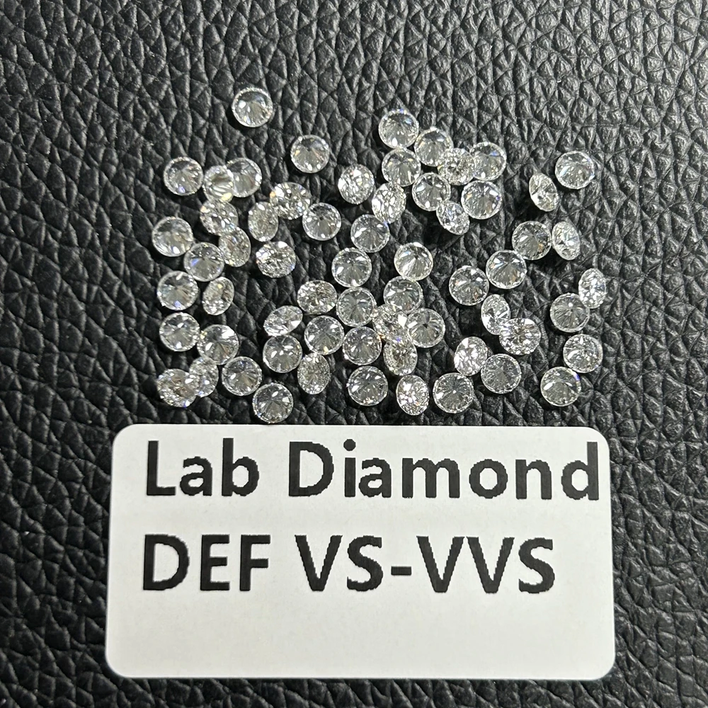 DEF VVS-VS 3mm-4mm Round Brilliant Cut Lab Created HPHT White Diamond 1ct /Bag Loose Gemstone For Jewelry