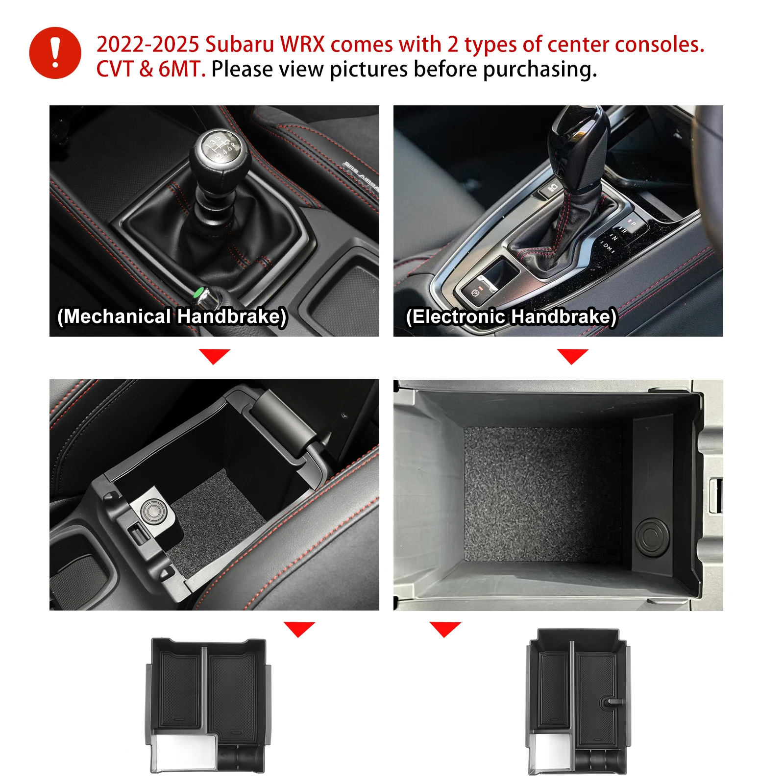 For Subaru Levorg WRX 2022 2023 2024 2025 ABS LHD RHD Central Armrest Storage Box Phone Card Holder Storage Box Tray Organizer