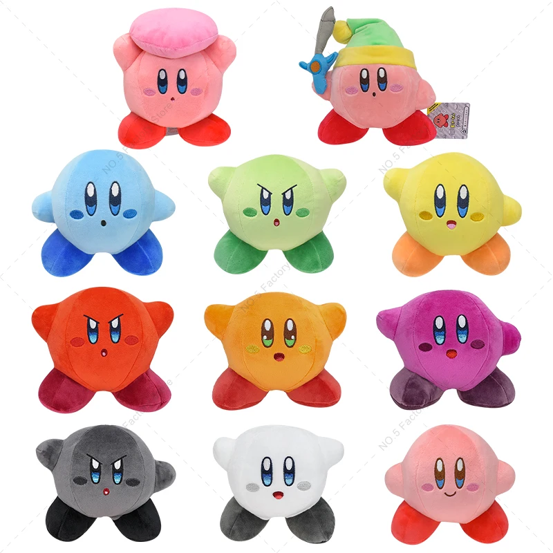 10pcs/lot Wholesale Star Kirby Stuffed Peluche Kawaii Pink Kirby Grey Kirby Ghost Kirby Anime Plush Toys Christmas Gifts