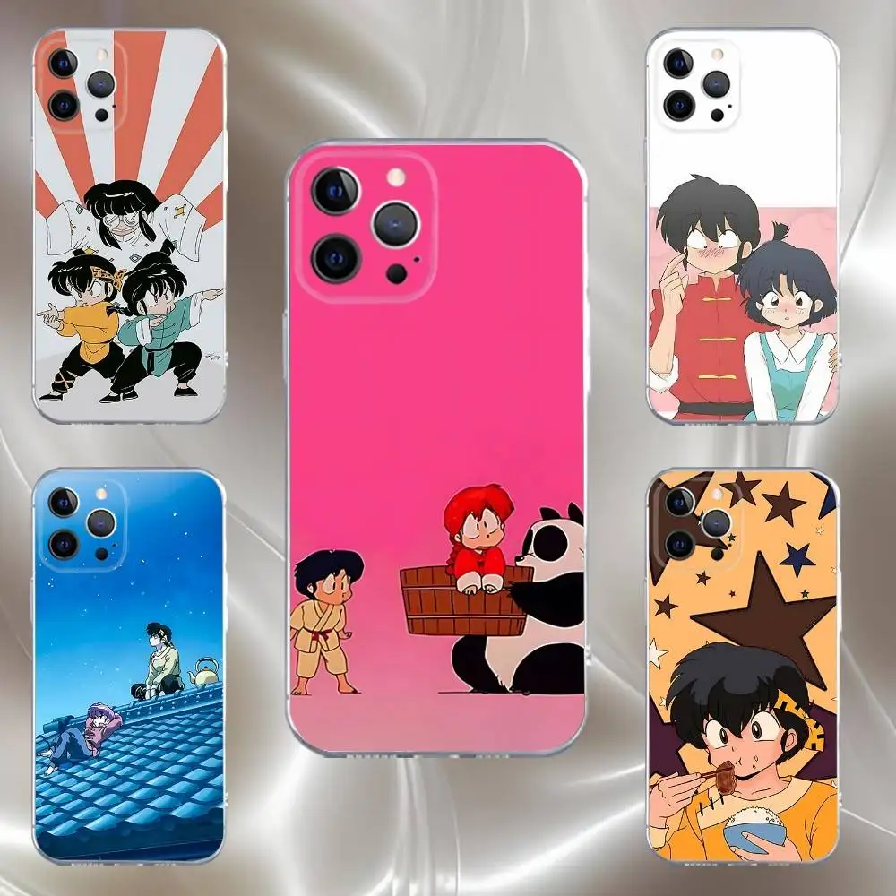 

R-Ranma 1 2 Anime Phone Case For iPhone 17,16,15,14,13,12,11 Pro,Max,Plus,X,XS,XR,SE4,E Mini Transparent Soft Cover